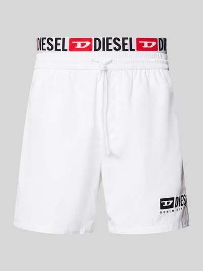 Diesel Badehose mit elastischem Bund Modell 'VISPER' Weiss 1