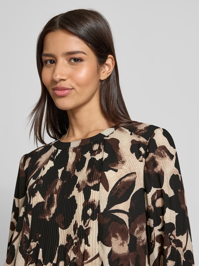 Betty Barclay Regular Fit Bluse mit Plisseefalten Dunkelbraun 3