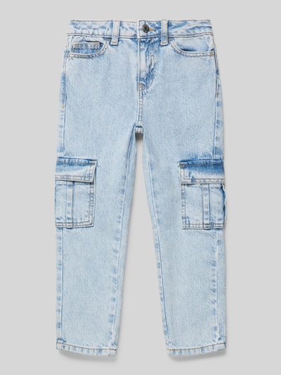 Mango Jeans mit Cargotaschen Modell 'bondi' Hellblau 1