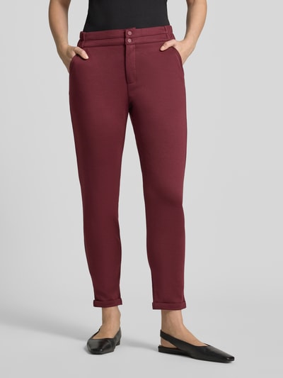 FREE/QUENT Spodnie materiałowe o kroju skinny fit z dodatkiem wiskozy model 'NANNI' Bordowy 4