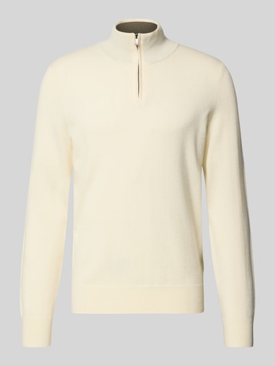 BOSS Regular fit schipperstrui van een mix van scheerwol en kasjmier, model 'HEMARLO' Wit - 2