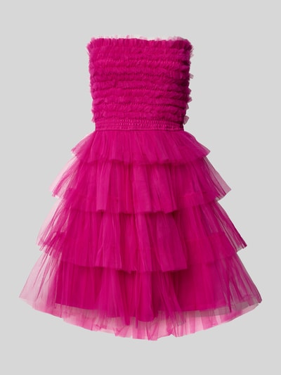 LACE & BEADS Cocktailjurk in laagjeslook Felroze - 2