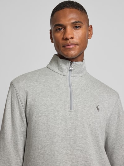 Polo Ralph Lauren Sweatshirt mit Label-Stitching Mittelgrau Melange 3