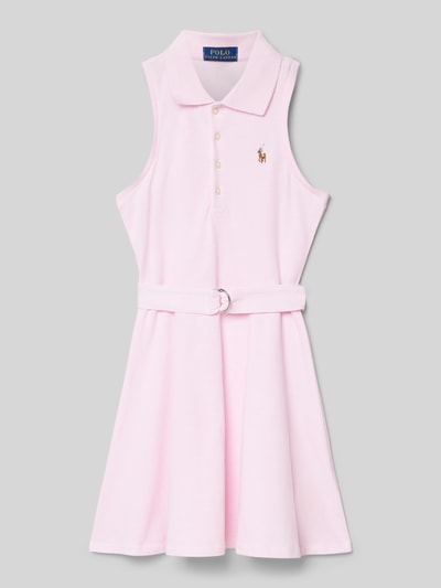 Polo Ralph Lauren Teens Polokleid mit Taillengürtel Pink 1