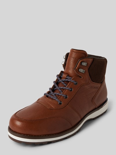 Tommy Hilfiger Leren boots met labeldetails Cognac - 1