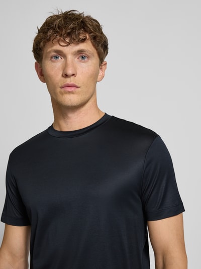 Emporio Armani T-Shirt mit geripptem Rundhalsausschnitt Marine 3