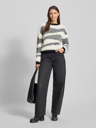 Vero Moda Regular Fit Strickpullover mit Strukturmuster Modell 'CALLIE' Ecru 1