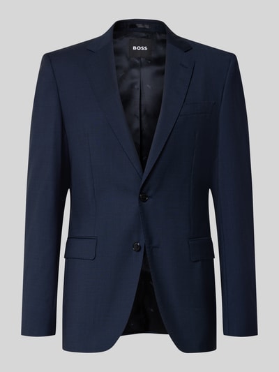 Produktfoto, dunkelblaues 2-Knopf-Sakko Slim Fit Sakko aus reiner Schurwolle 'H-Huge-S-251' von BOSS für Herren, glatte Textur