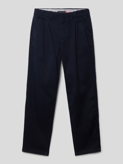 Tommy Hilfiger Teens Chino met bandplooien, model 'PLEATED' Marineblauw - 1