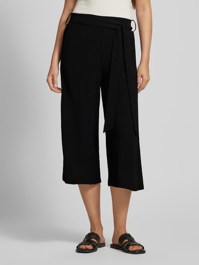 Vila High waist culotte met strikceintuur, model 'HELA' Zwart - 4