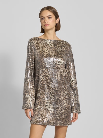 Noisy May Sukienka mini z cekinowym obszyciem model ‘JESSY’ Jasnobrązowy melanż 4