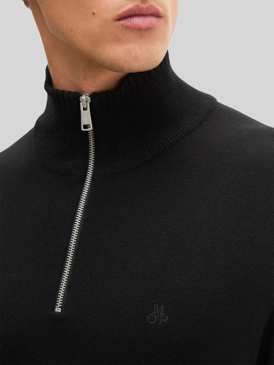 Marc O'Polo regular fit schipperstrui van mix van katoen en scheerwol Zwart - 3