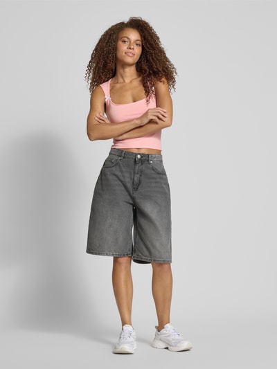 Review Top z kwadratowym dekoltem Mocnoróżowy 1