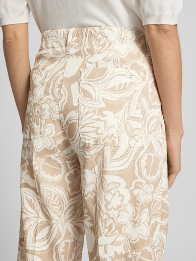 Brax Straight leg linnen broek met verkort model Beige - 3