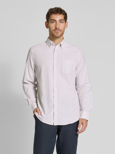 Christian Berg Men Regular Fit Freizeithemd aus Baumwoll-Mix mit Leinen-Anteil Sand 4