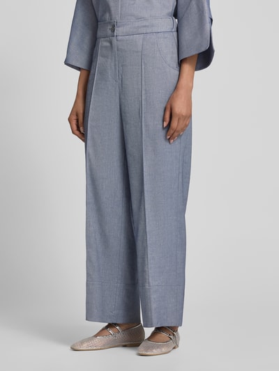 MORE Spodnie w kant z mieszanki wiskozy Jeansowy niebieski 4