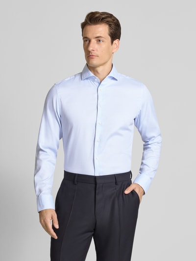 Profuomo Regular Fit Business-Hemd mit Knopfleiste Bleu 4