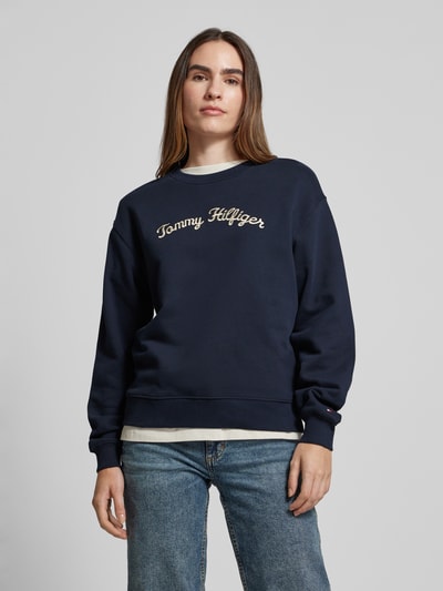 Tommy Hilfiger Sweatshirt mit Label-Stitching Modell 'SCRIPT' Marine 4
