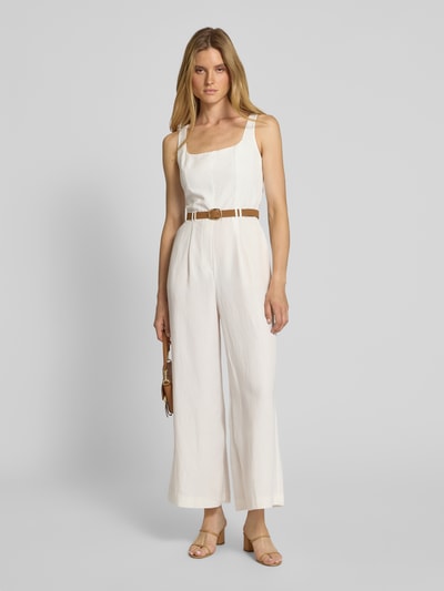 Mango Jumpsuit mit Taillengürtel Modell 'LIONELA' Offwhite 1