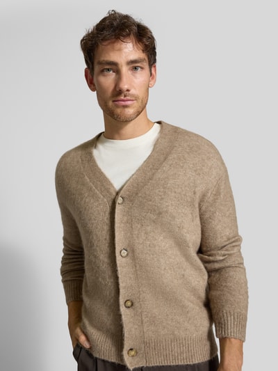 SELECTED HOMME Relaxed fit gebreid jack met alpacawol, model 'RAI' Hazelnoot - 3