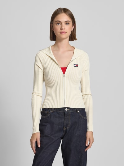 Tommy Jeans Slim fit gebreid jack met raglanmouwen Offwhite - 4