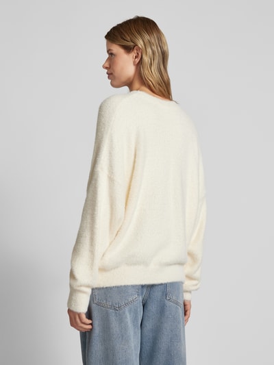 Review Gebreide pullover met labelstitching Offwhite - 5