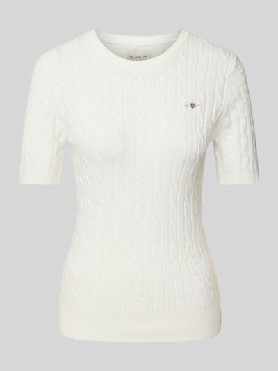 Gant T-Shirt in Strick-Optik Offwhite 2