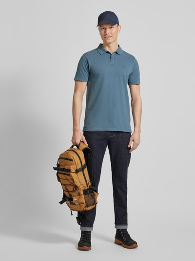 camel active Regular Fit Poloshirt mit Logo-Stitching Jeansblau 1