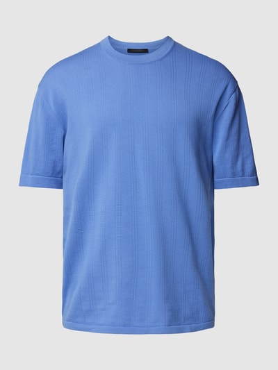 Drykorn T-shirt met structuurmotief, model 'DERICO' Metallic blauw - 2