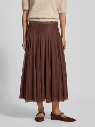 Zero Midirock aus Tüll Hellbraun 4