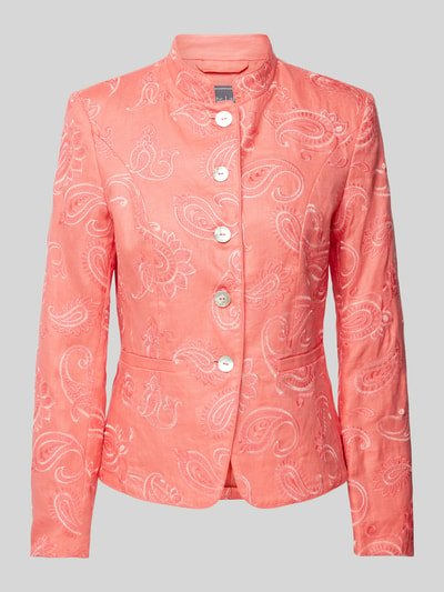 WHITE LABEL Leinenblazer mit Paisley-Muster Koralle 2