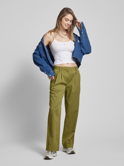 Calvin Klein Jeans Stoffen broek met bandplooien, model 'UTILITY' Olijfgroen - 1