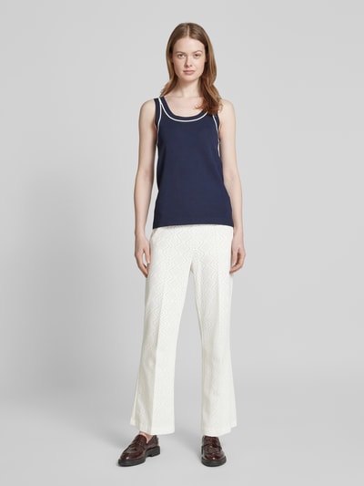 Cambio Straight leg broek met verkort model, model 'FAITH' Offwhite - 1