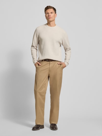 JAKE*S STUDIO MEN Strickpullover mit gerippten Abschlüssen Ecru 1