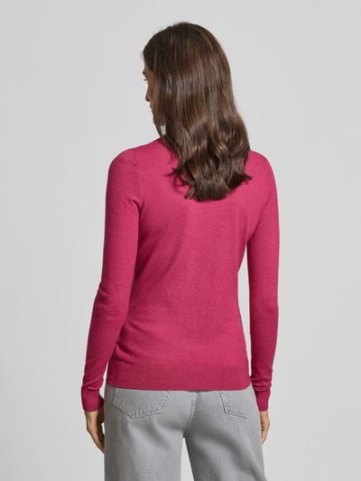 Christian Berg Woman Sweter z dzianiny z mieszanki wiskozy z okrągłym dekoltem Fuksjowy 5
