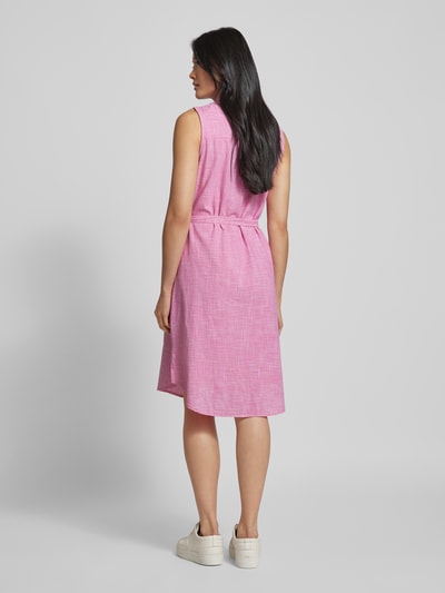 Tom Tailor Knielanges Kleid mit Hahnentrittmuster Pink Melange 5