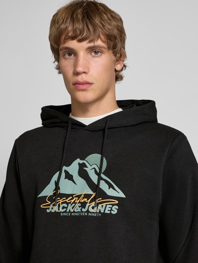 Jack & Jones Hoodie mit Motiv-Print Modell 'SUN' Black 3