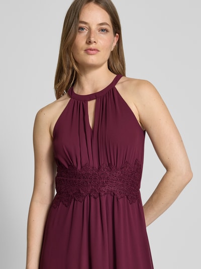 VILA Abendkleid mit Schlüsselloch-Ausschnitt Modell 'MILINA' Pflaume 3