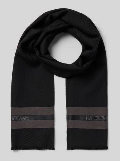 Emporio Armani Wollschal mit Seide-Anteil Black 1