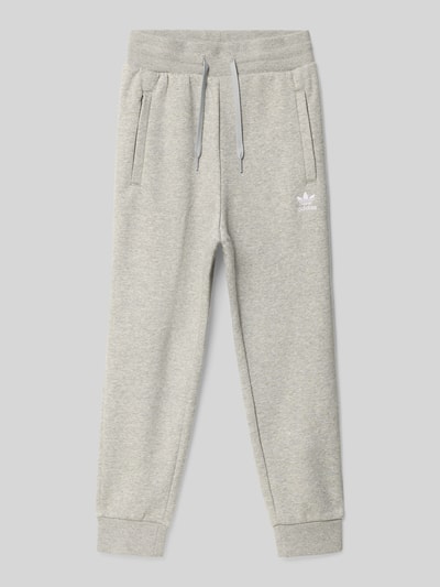 adidas Originals Spodnie dresowe o kroju regular fit z mieszanki bawełny Średnioszary melanż 1