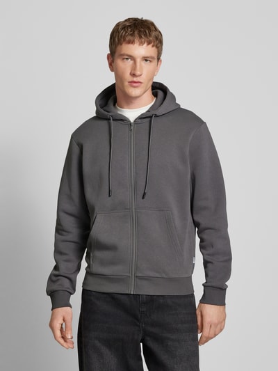 Jack & Jones Sweatjack met steekzakken opzij, model 'BRADLEY' Antraciet - 4