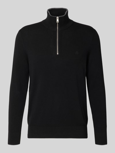 Marc O'Polo Regular Fit Troyer Baumwoll-Schurwoll-Mix Black 2