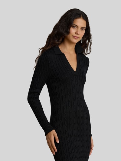 Lauren Ralph Lauren Slim Fit Strickkleid aus Baumwoll-Viskose-Mix Black 1