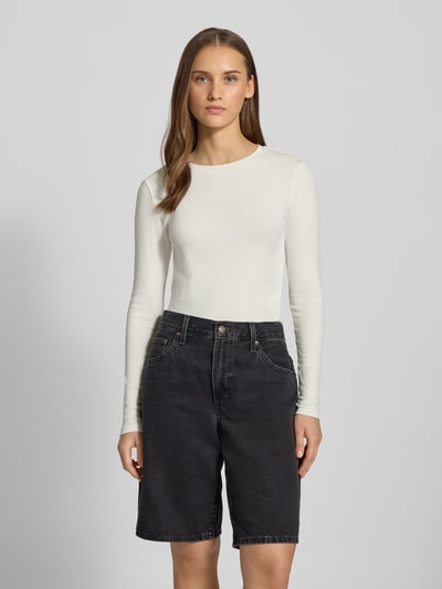 ONLY Slim Fit Langarmshirt aus Baumwoll-Mix Modell 'RILEY' Offwhite 4