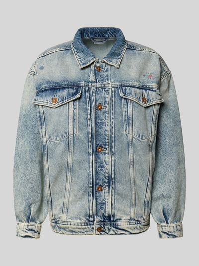 Mustang Relaxed Fit Jeansjacke im Used-Look Modell 'Arcata Boyfriend' Hellblau Melange 2
