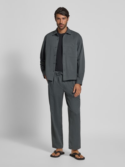 JAKE*S STUDIO MEN Stoffhose mit elastischem Bund Rauchblau 1