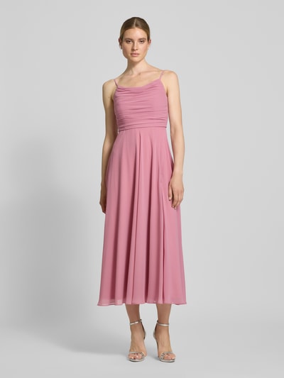 Jake*s Cocktail Cocktailkleid mit Wasserfall-Ausschnitt Rose Melange 4