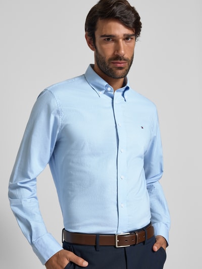 Tommy Hilfiger Regular fit zakelijk overhemd van puur katoen Bleu - 3