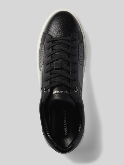 Karl Lagerfeld Leren sneakers met labelprint, model 'MAXI' Zwart - 3