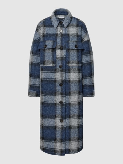 Jake*s Casual Mantel mit Allover-Muster Dunkelblau 2